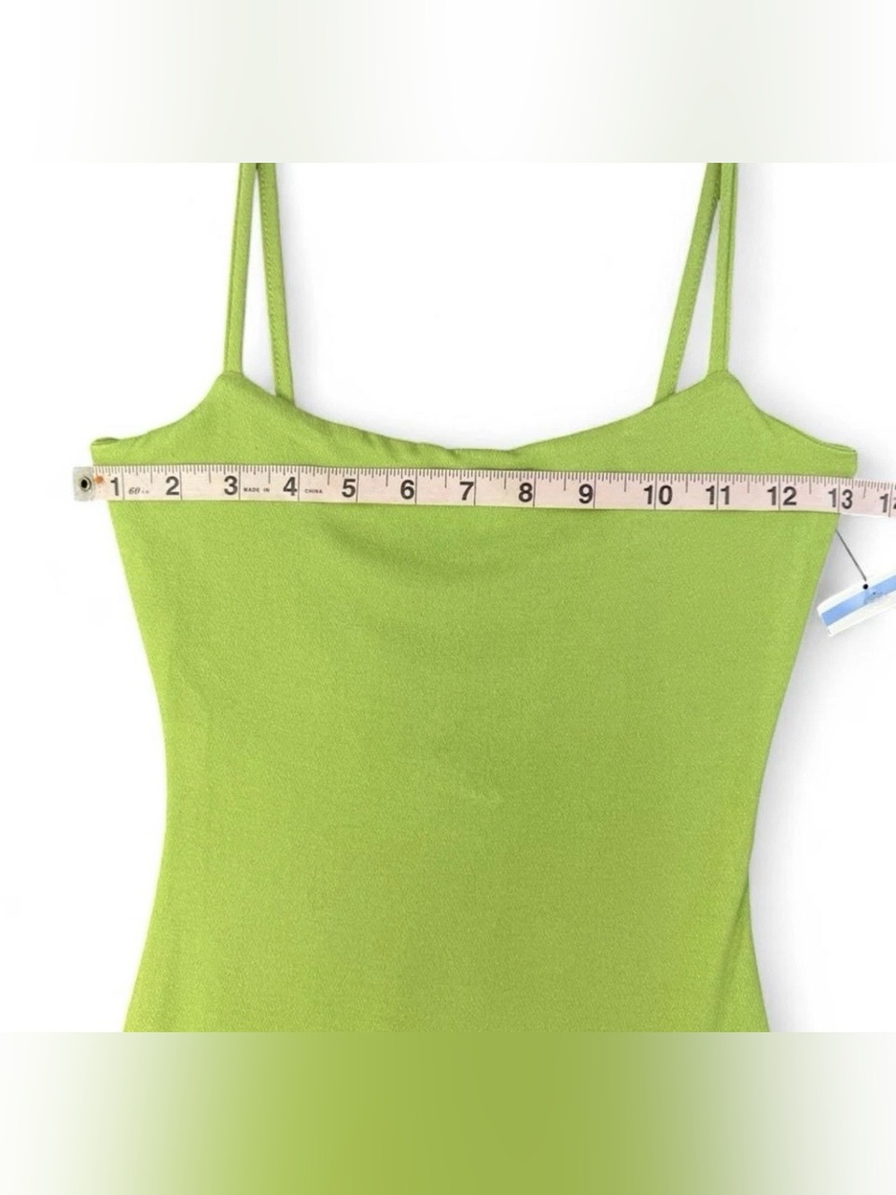Naked Wardrobe Lime Green Sleeveless Cami Mini Dress Open Back Size S NEW - Picture 3 of 8
